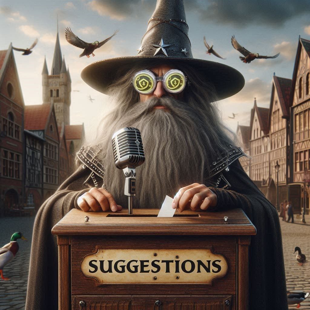 Wizard dropping note